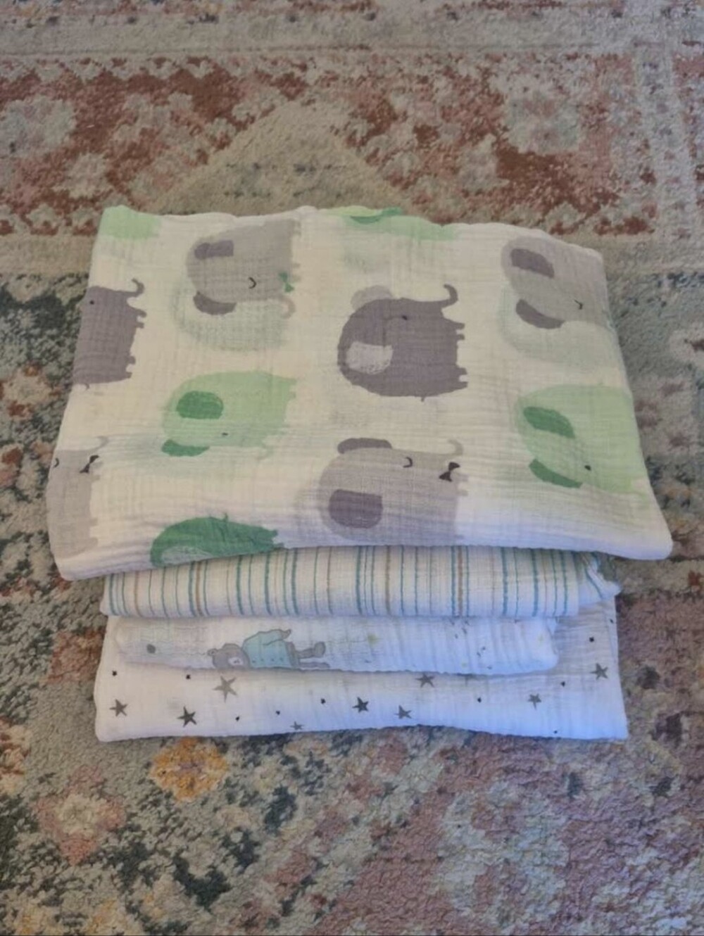 Baby Muslin Swaddle Blankets - Bundle Of 4